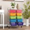 Costway 10-Drawer Storage Cart Utility Rolling Trolley Kitchen Office Organizer Black/Clear/Macaron/Grey/Black Gardient/Multicolor/Pink/RainbowithWhite/Hot Pink/Skin Pink/Purple